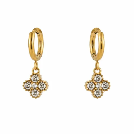 Boucles d'oreilles créole mini princesse blanc