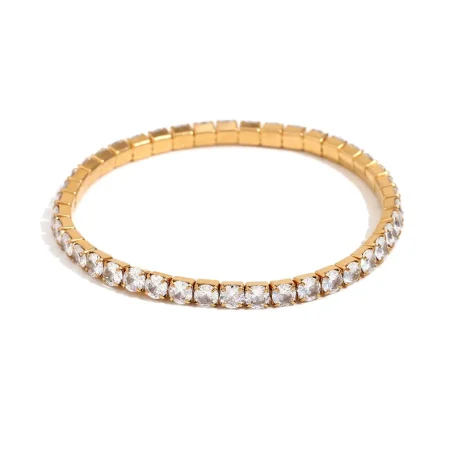 Bracelet elastique strass Elsa doré