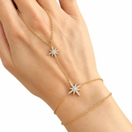 Chaine de main Astra doré avec étoile